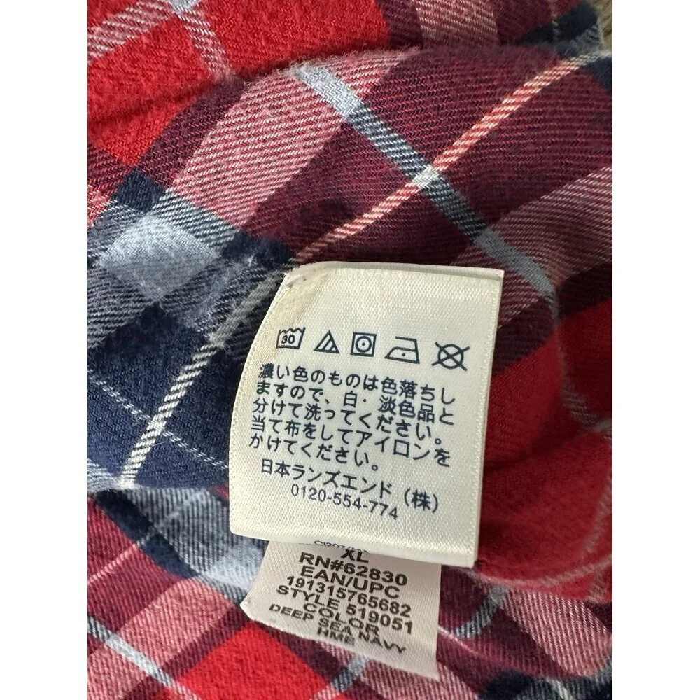 Land's End Shirt Shacket Flannel Lined Work Shirt Jacket Button Front Men Sz XL